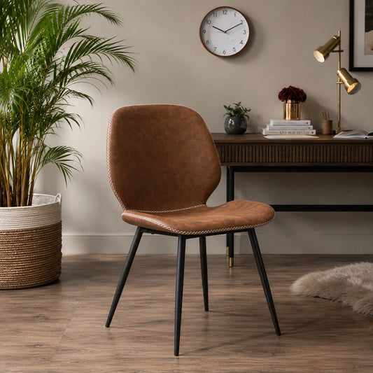 Nenzo Dining Chair - Black & Russett