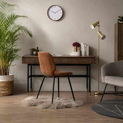 Nenzo Dining Chair - Black & Russett