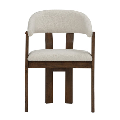 NINA Dining Chair - Walnut & Cream