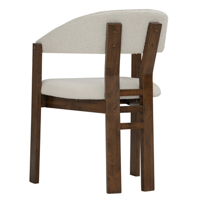 NINA Dining Chair - Walnut & Cream