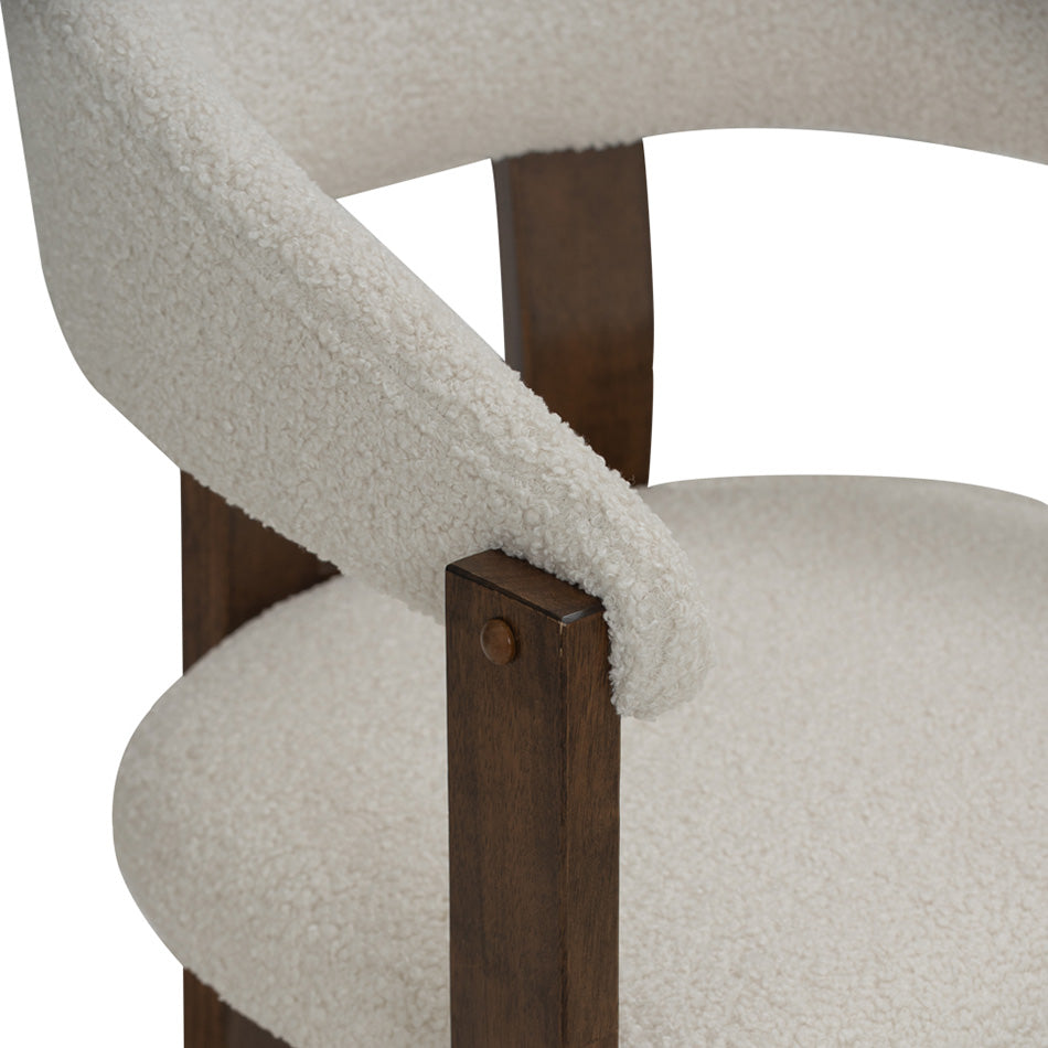 NINA Dining Chair - Walnut & Cream