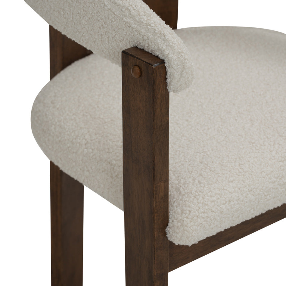 NINA Dining Chair - Walnut & Cream