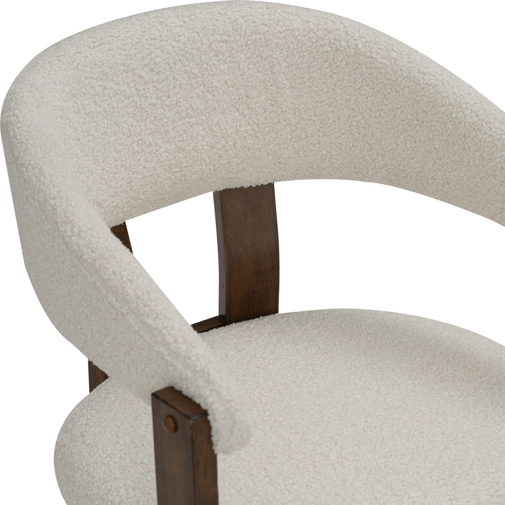 NINA Dining Chair - Walnut & Cream