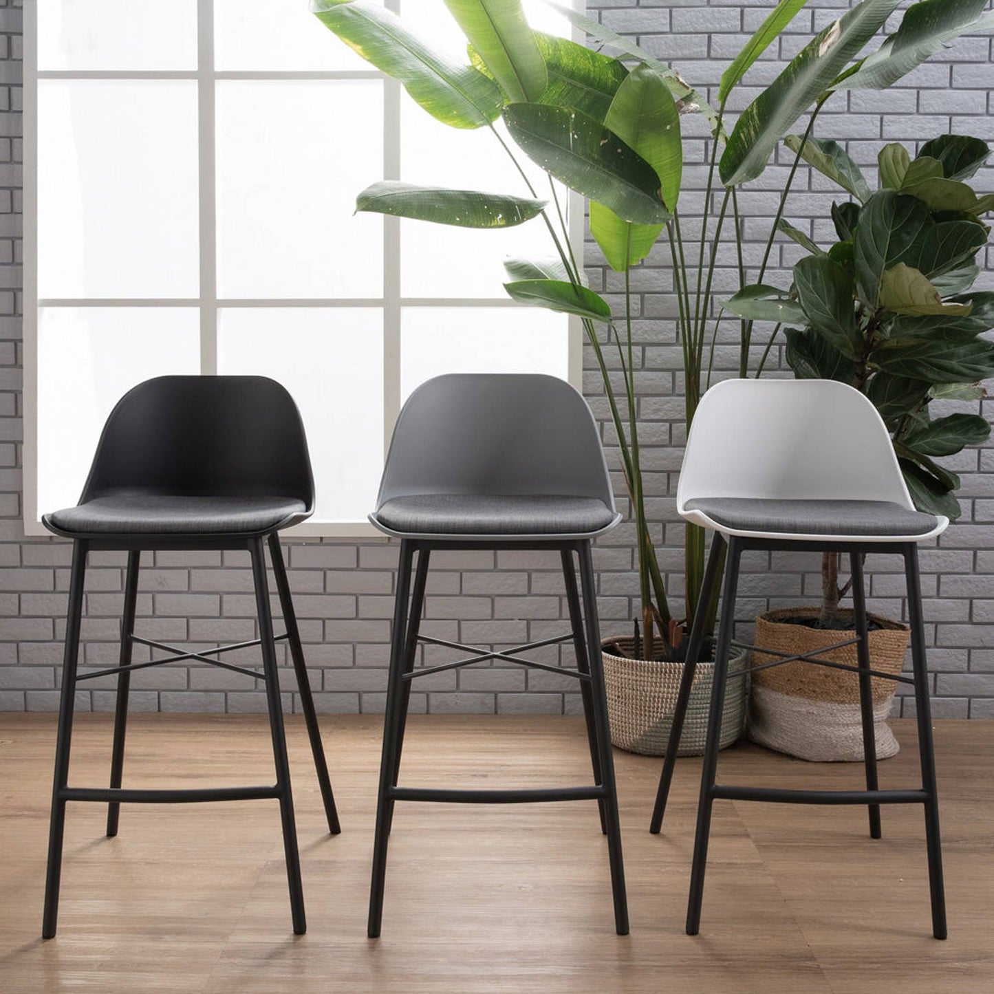 LAXMI Counter Stool - White & Black