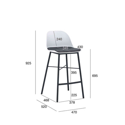 LAXMI Counter Stool - White & Black