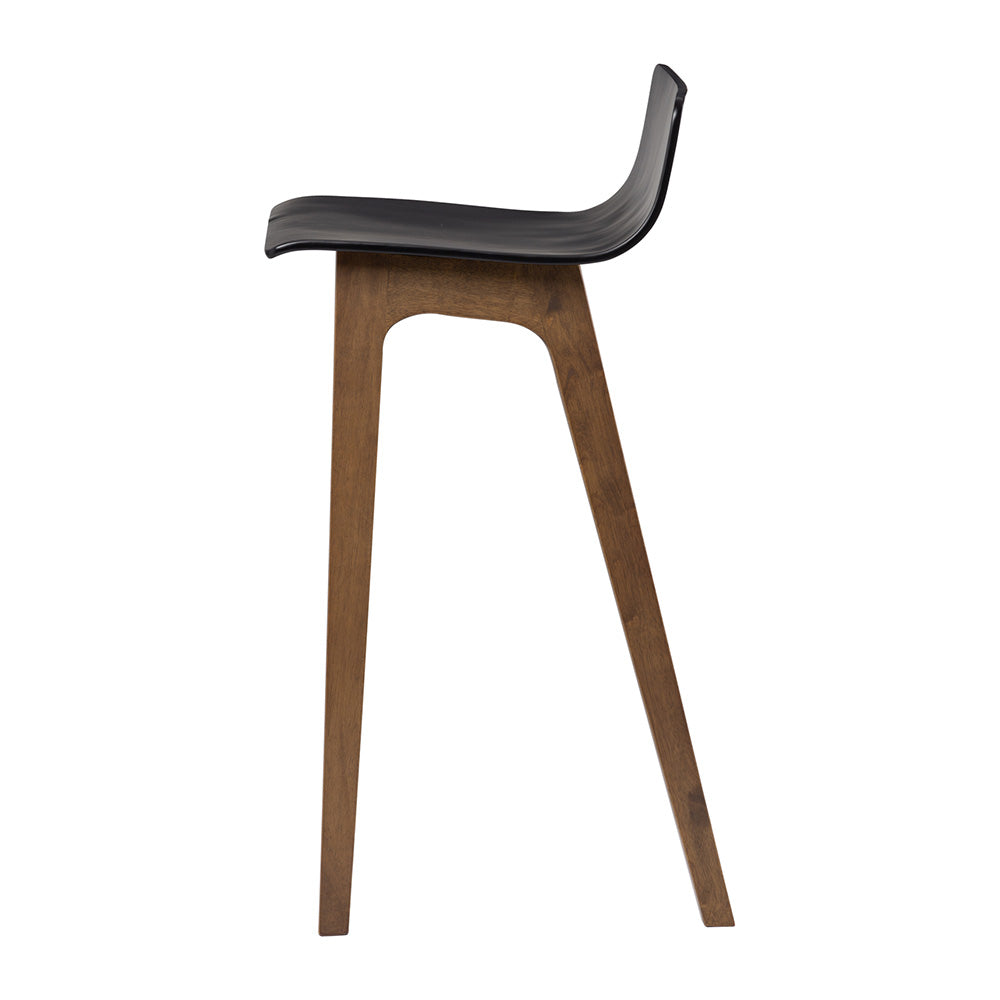 AVA Bar Stool - Black & Walnut