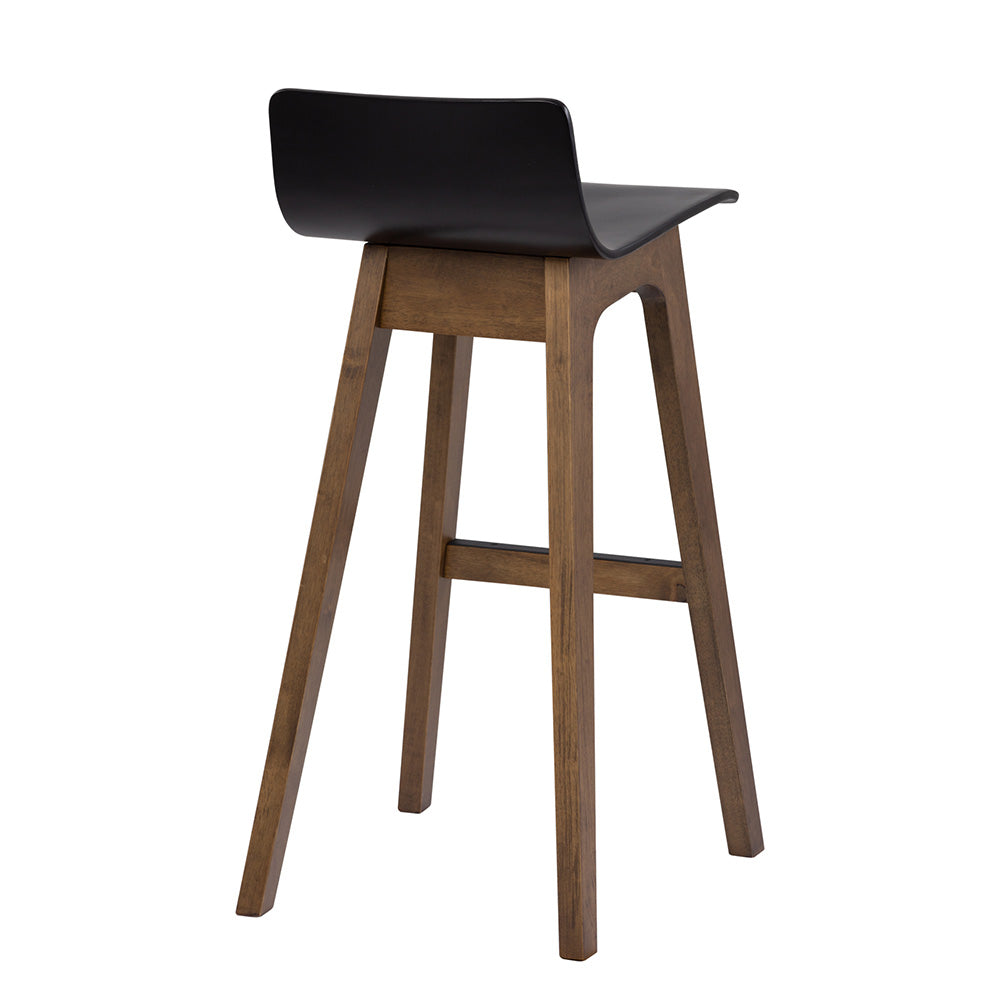 AVA Bar Stool - Black & Walnut
