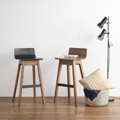 AVA Bar Stool - Black & Walnut