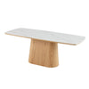 BOLTON Ceramic Dining Table 1.8M - White & Oak