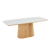 BOLTON Ceramic Dining Table 1.8M - White & Oak