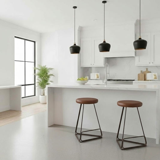 Tivona Counter Stool - Walnut & Black