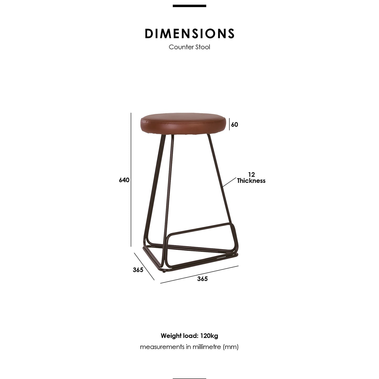 Tivona Counter Stool - Walnut & Black