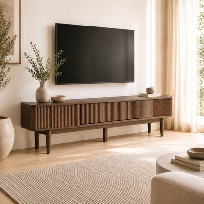 LUDLOW Entertainment TV Unit 200cm - Walnut