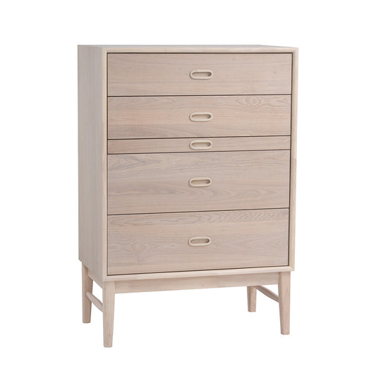 HAYTON Tall Sideboard 70cm - White Oak