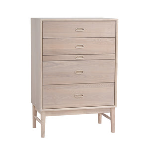 HAYTON Tall Sideboard 70cm - White Oak