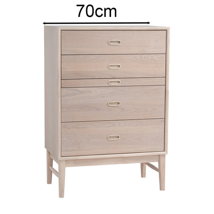 HAYTON Tall Sideboard 70cm - White Oak