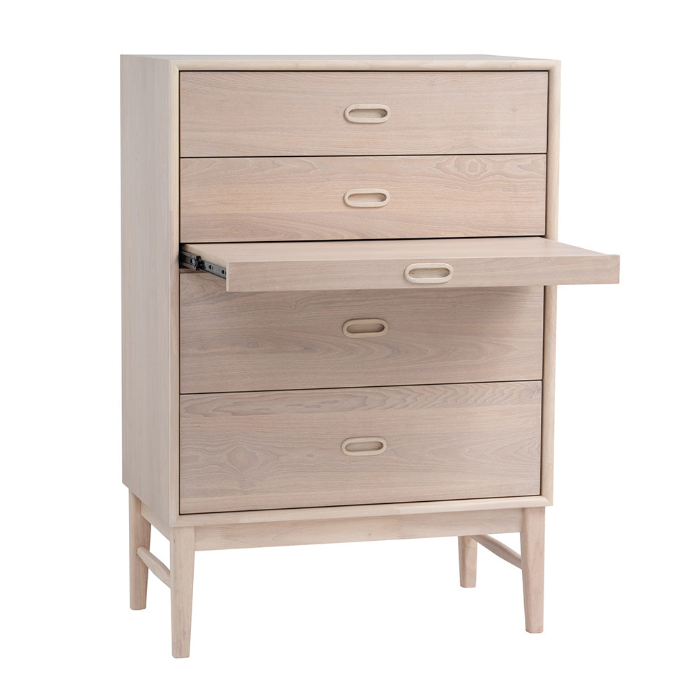 HAYTON Tall Sideboard 70cm - White Oak