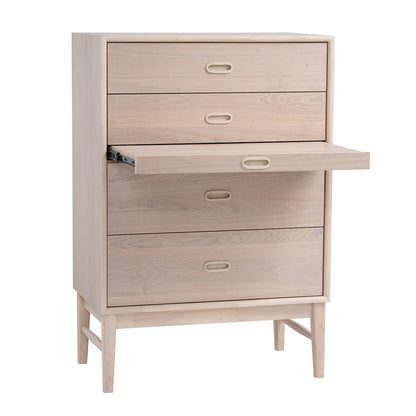 HAYTON Tall Sideboard 70cm - White Oak