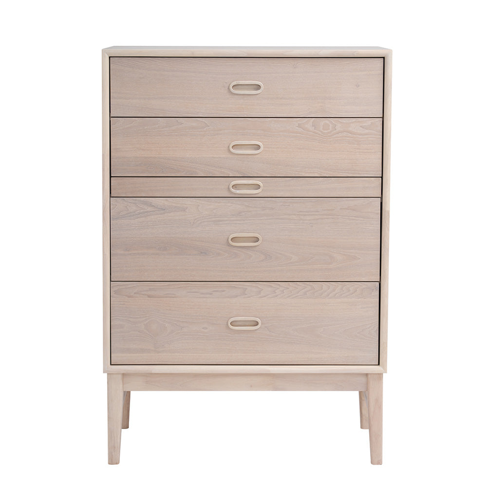 HAYTON Tall Sideboard 70cm - White Oak