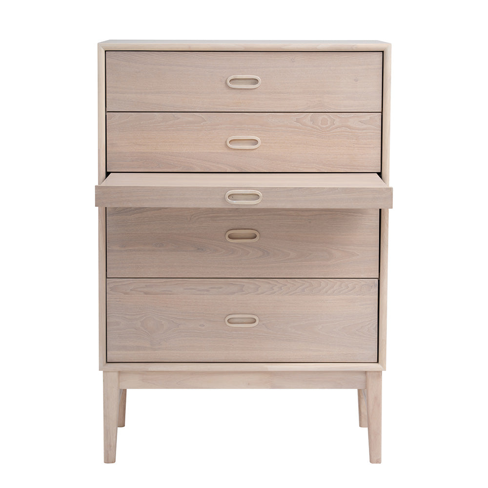 HAYTON Tall Sideboard 70cm - White Oak
