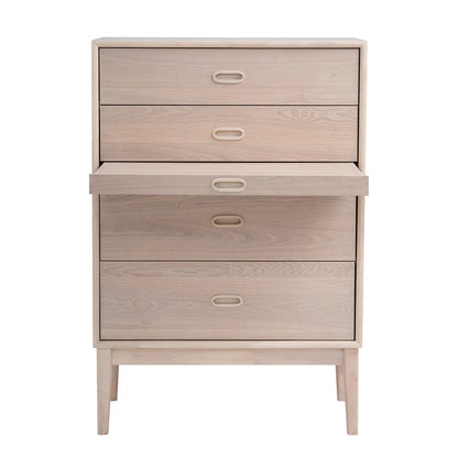 HAYTON Tall Sideboard 70cm - White Oak
