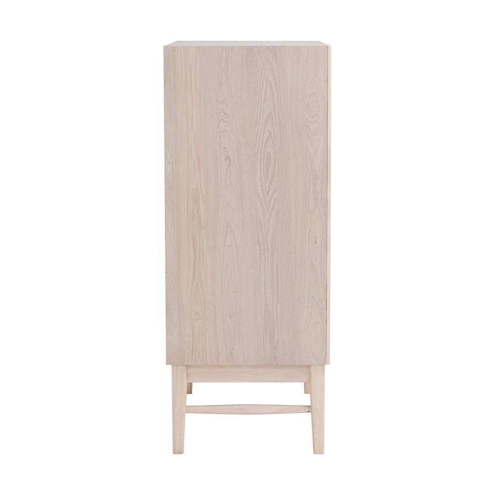 HAYTON Tall Sideboard 70cm - White Oak