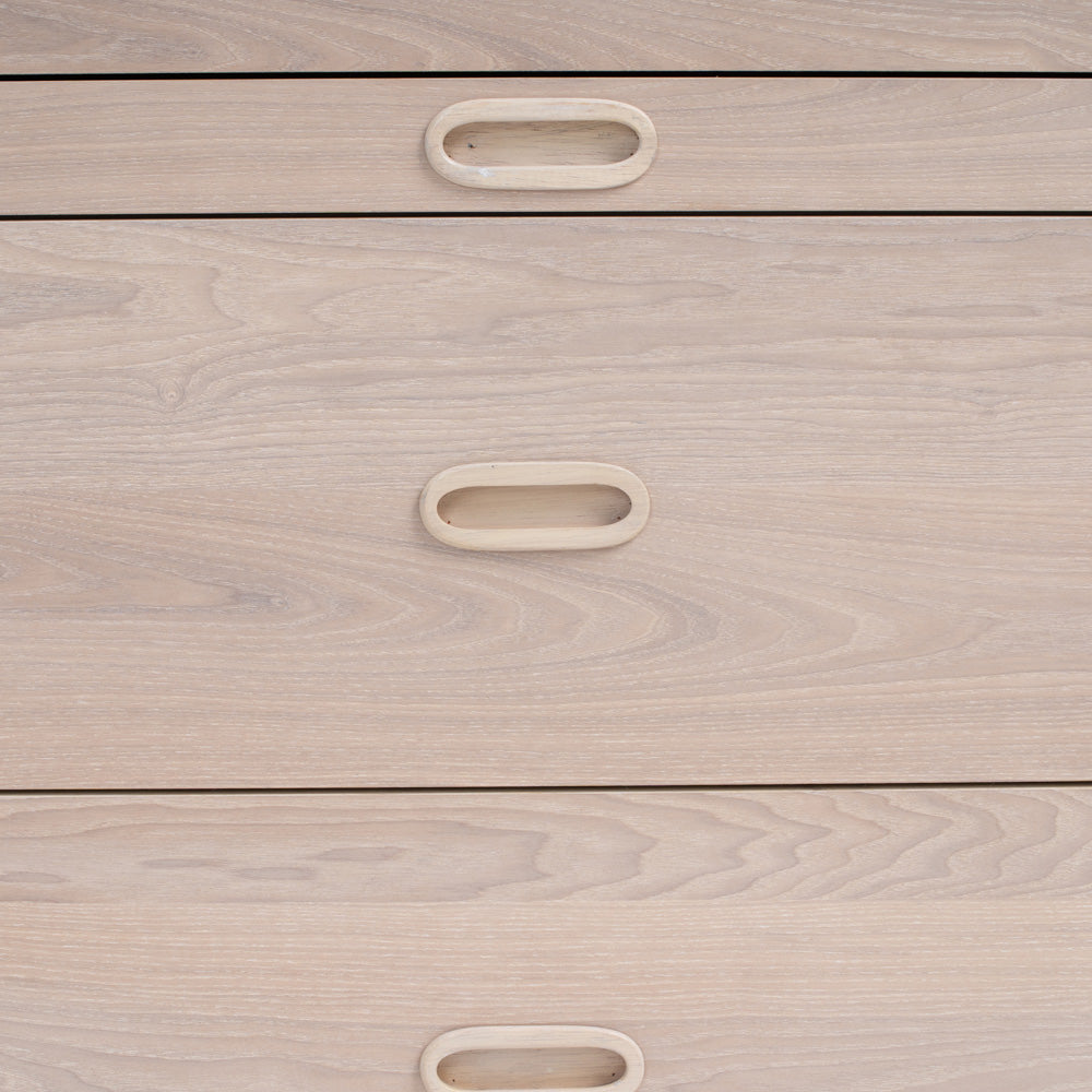 HAYTON Tall Sideboard 70cm - White Oak