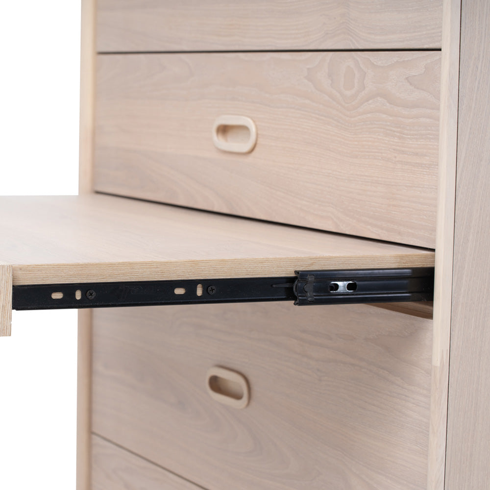 HAYTON Tall Sideboard 70cm - White Oak