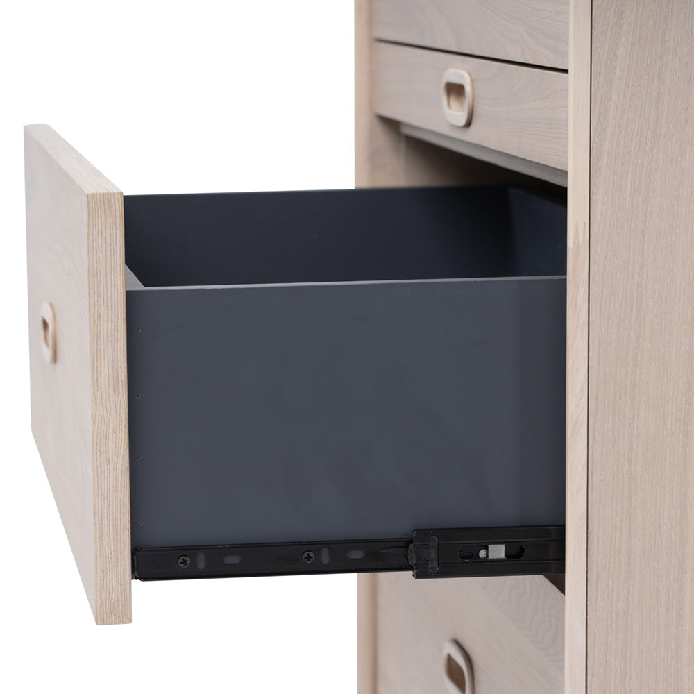 HAYTON Tall Sideboard 70cm - White Oak