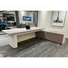 LUSH Executive Desk Right Return 240cm - White & Taupe