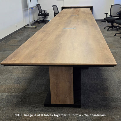 ZEA Boardroom Table 2.4M - Warm Oak & Black