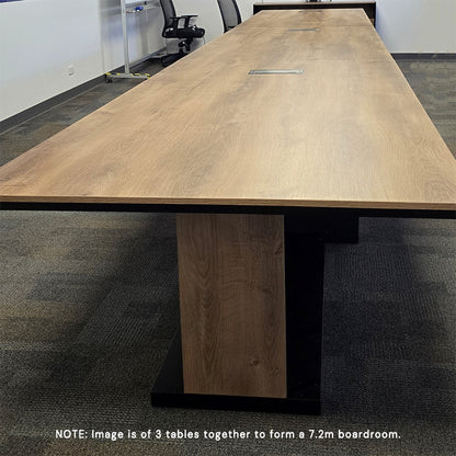 ZEA Boardroom Table 2.4M - Warm Oak & Black