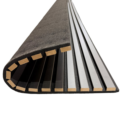 WOODFLEX Flexible Acoustic Wood Slat Wall Panel - Black Coated - 3000mm x 600mm