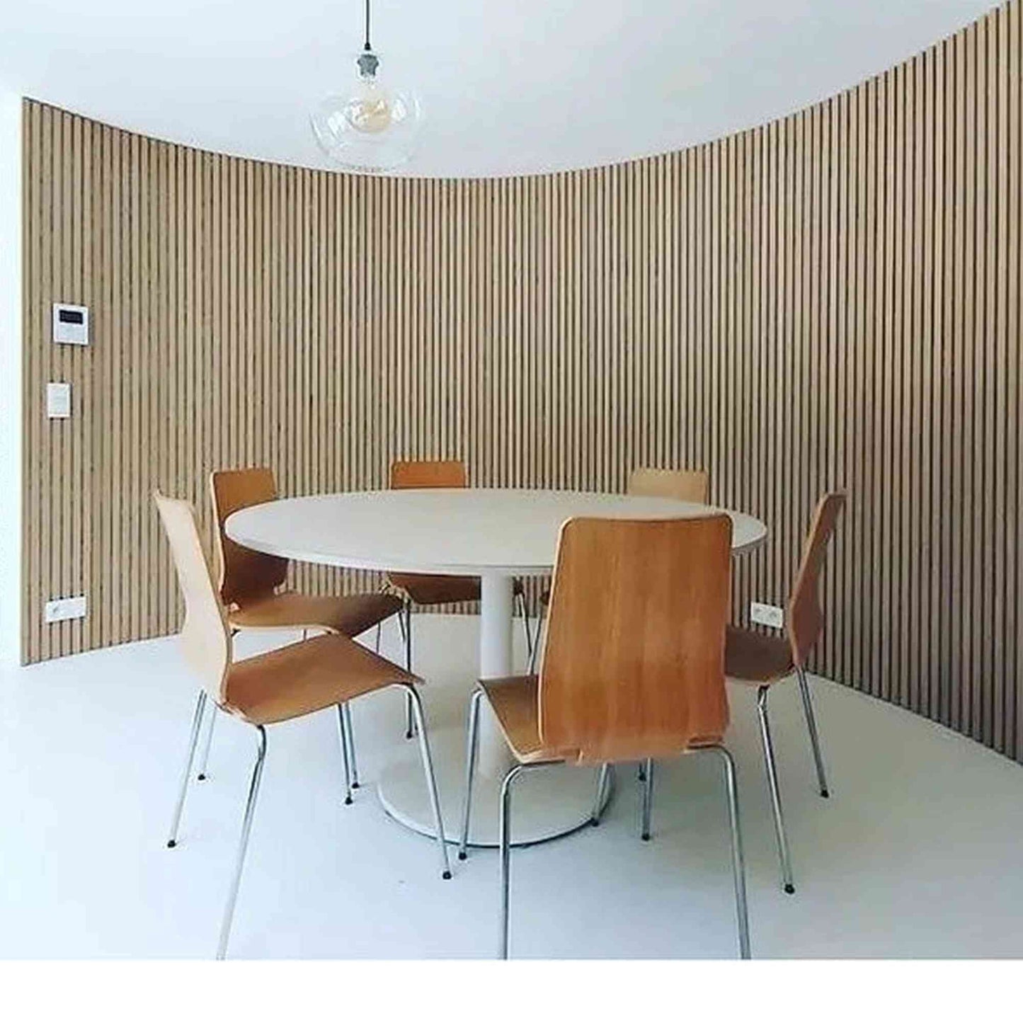 WOODFLEX Flexible Acoustic Wood Slat Wall Panel, Oak Veneer - 2400mm x 600mm