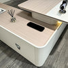LUSH Executive Desk Right Return 240cm - White & Taupe