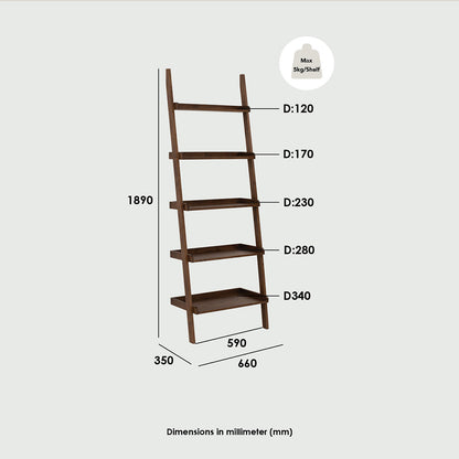 MILT Leaning Bookcase 66cm - Black