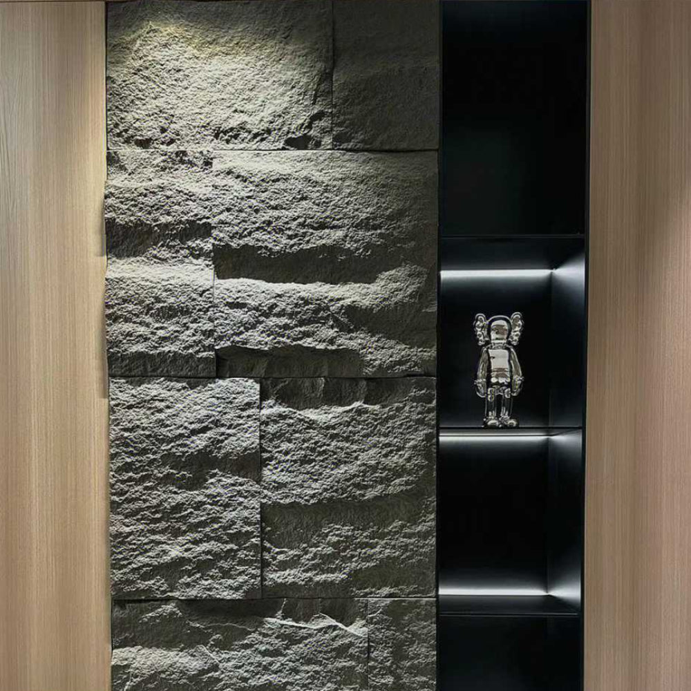 WOODFLEX PU STONE PANEL - STONE SKIN Black - 2400 x 600mm
