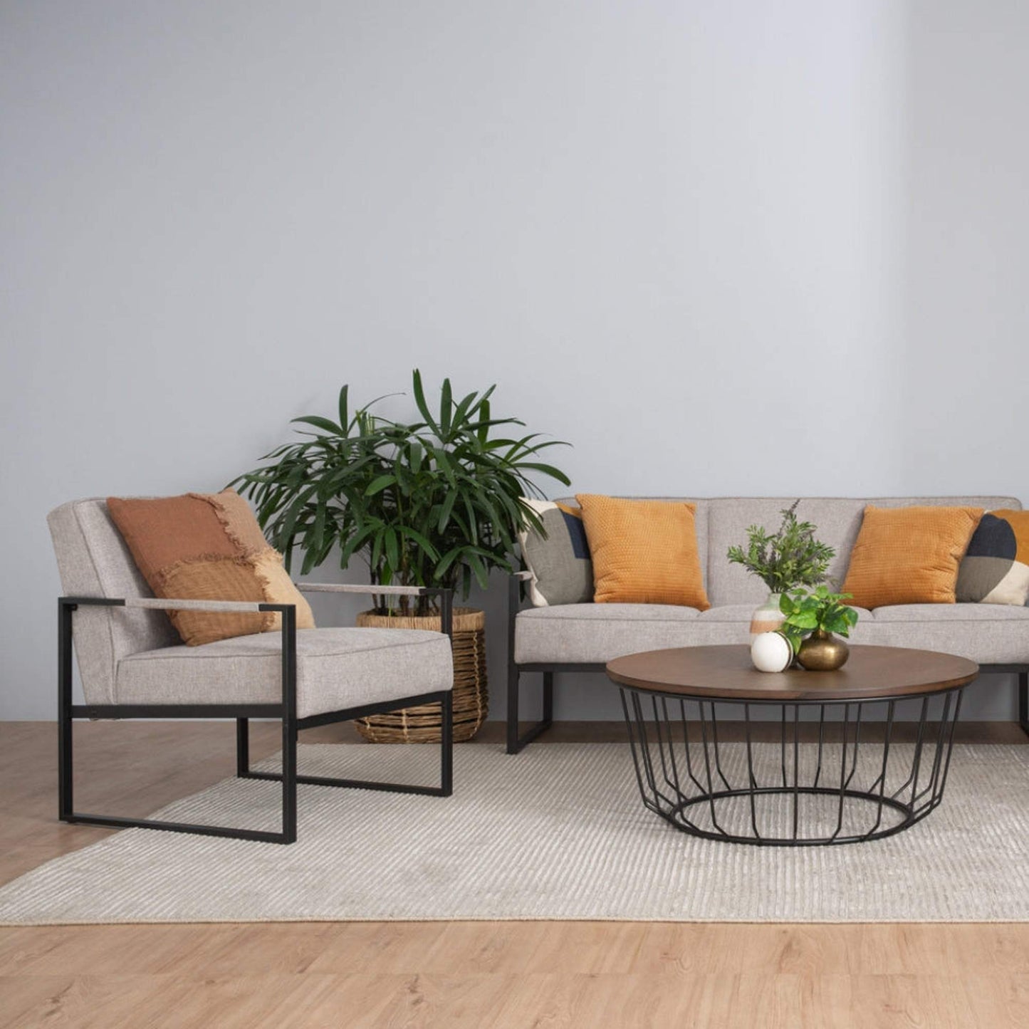 CALIBRA Single Seater Lounge Chair - Black & Grey