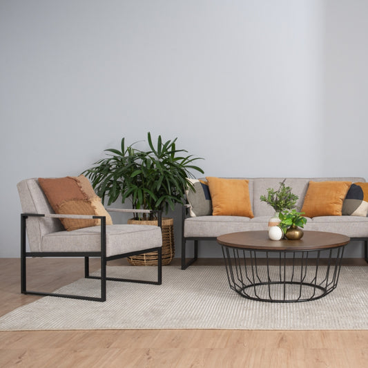 CALIBRA Single Seater Lounge Chair - Black & Grey