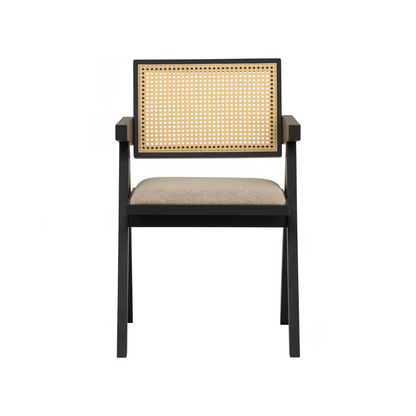 KAIRI Dining Chair - Black & Rattan