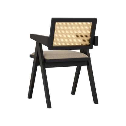 KAIRI Dining Chair - Black & Rattan