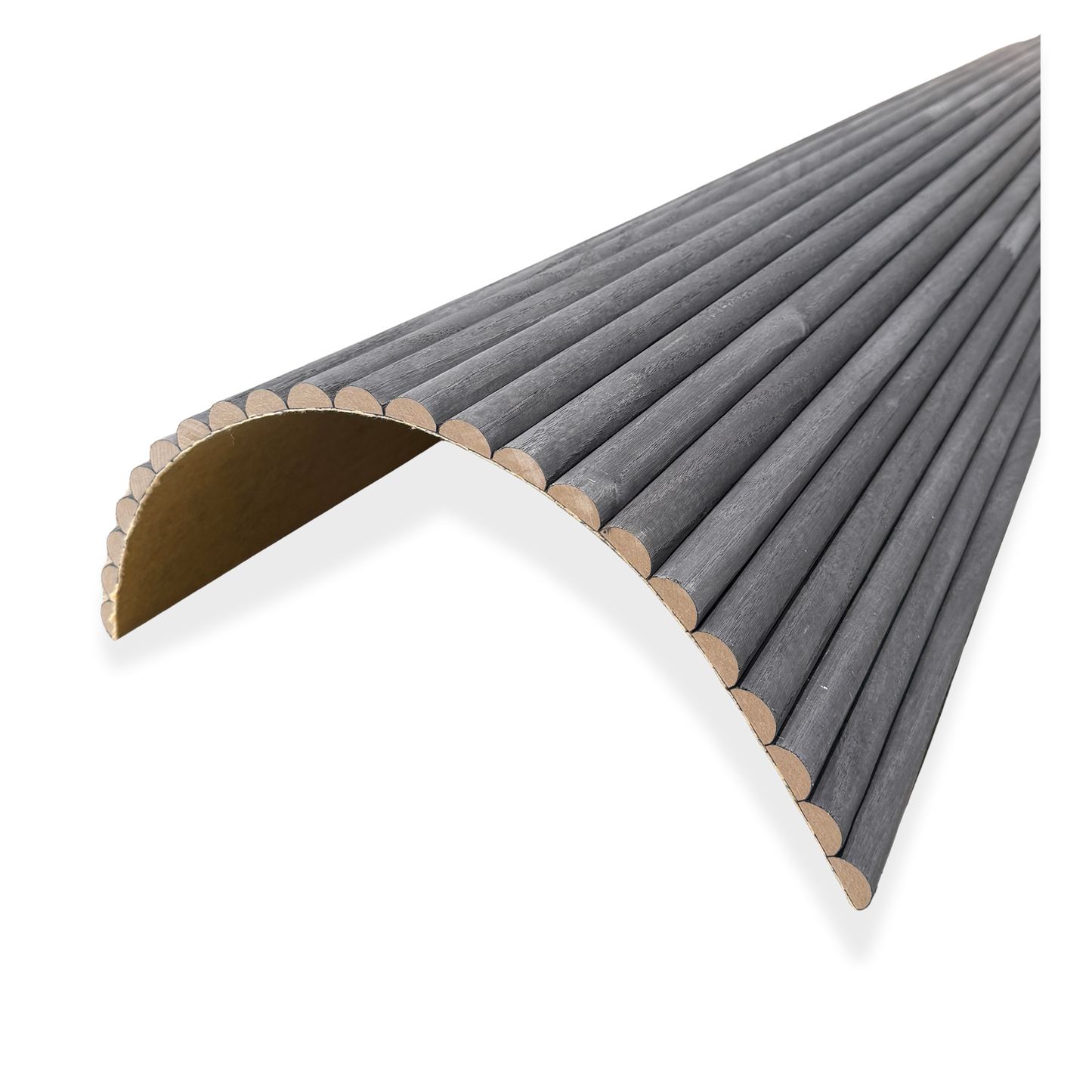 WOODFLEX Flexible Wooden Slat Wall Panel - Black - 2700mm x 600mm - Half Round 27mm