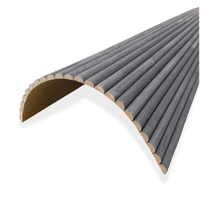 WOODFLEX Flexible Wooden Slat Wall Panel - Black - 2700mm x 600mm - Half Round 27mm