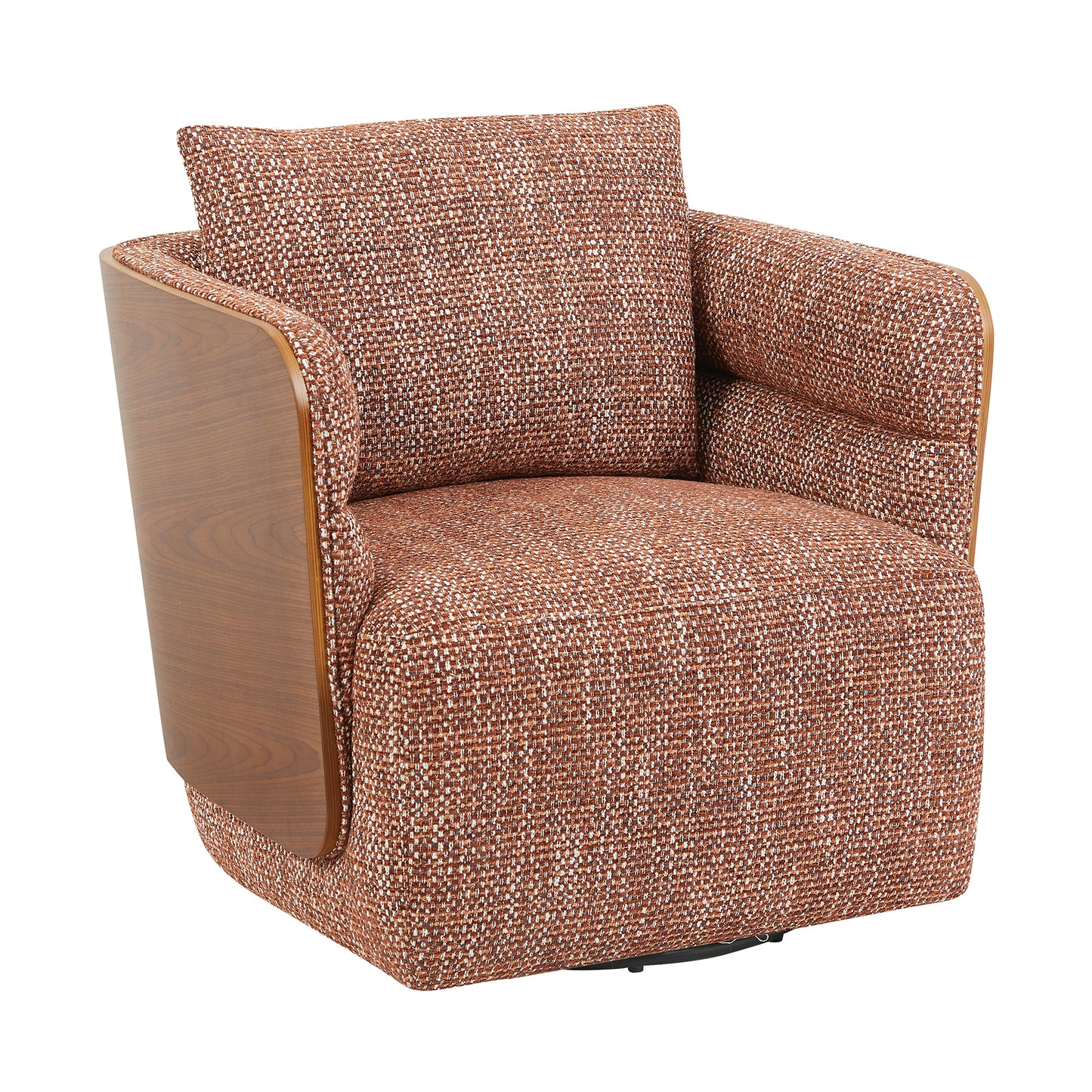WEAVER Swivel Lounge Chair - Bentwood Walnut & Rusett colour