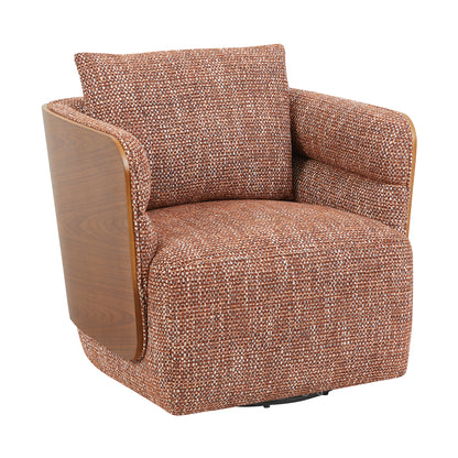 WEAVER Swivel Lounge Chair - Bentwood Walnut & Rusett colour