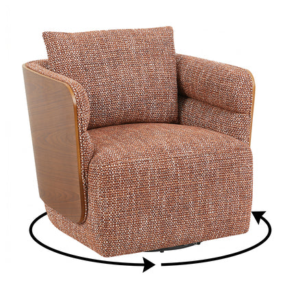 WEAVER Swivel Lounge Chair - Bentwood Walnut & Rusett colour