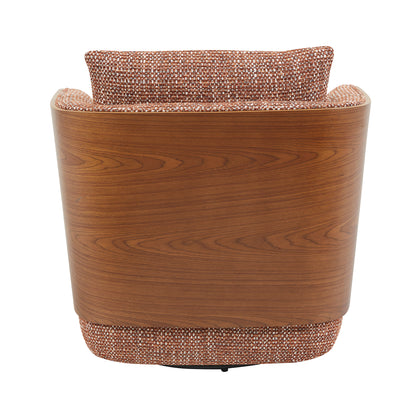 WEAVER Swivel Lounge Chair - Bentwood Walnut & Rusett colour