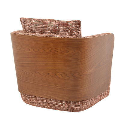 WEAVER Swivel Lounge Chair - Bentwood Walnut & Rusett colour