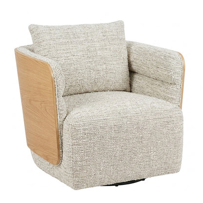 WEAVER Swivel Lounge Chair - Bentwood Oak & Beige