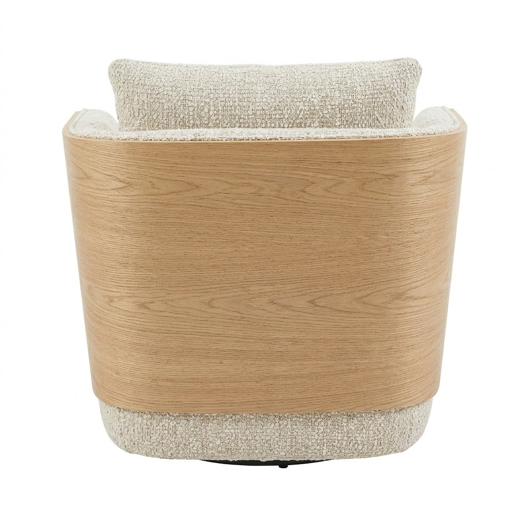 WEAVER Swivel Lounge Chair - Bentwood Oak & Beige